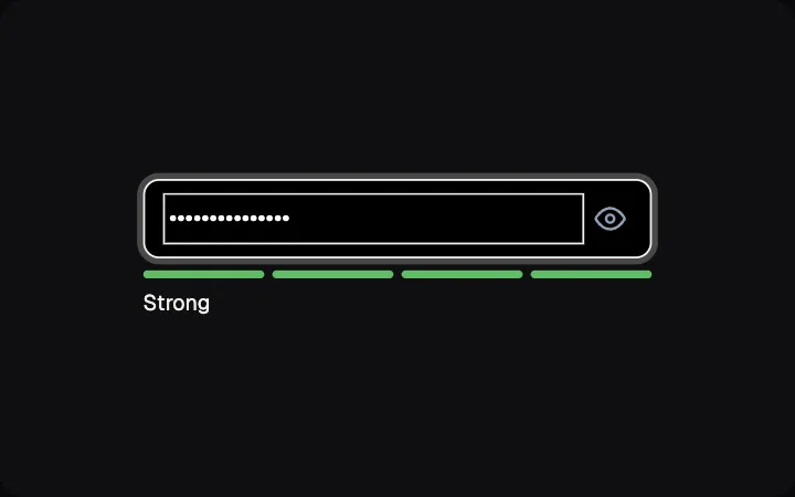 Password — strength meter — preview